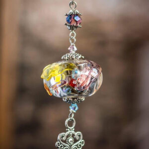 Multicolored glass pendant