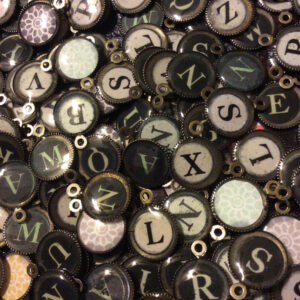 Handmade 1 inch pendants (Typewriter letters) (Specify the initial/ letter you want) (note these are not actual old typewriter keys, but new handmade pendants)