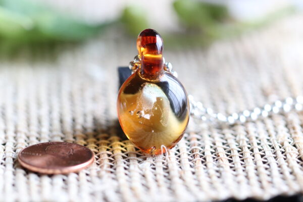 Amber glass pendant #11